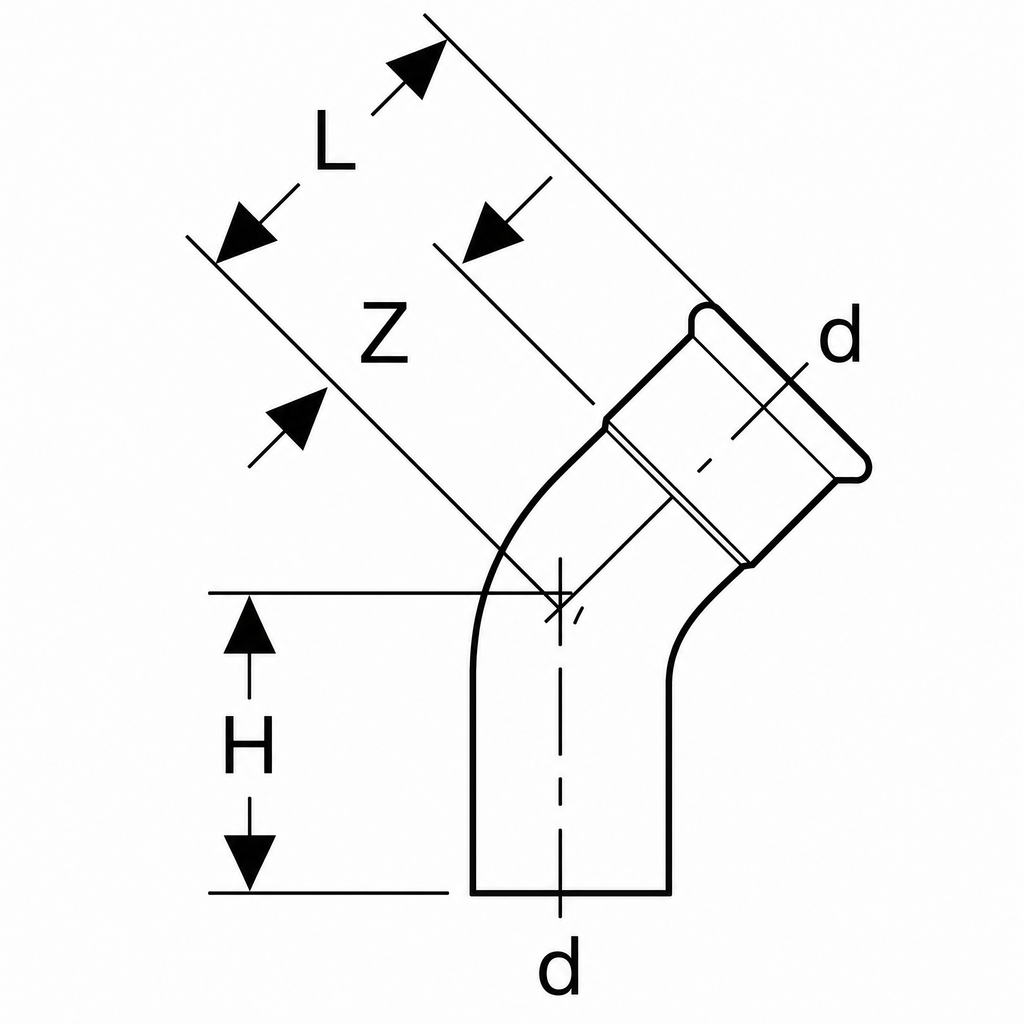 Bogen 45° I-A