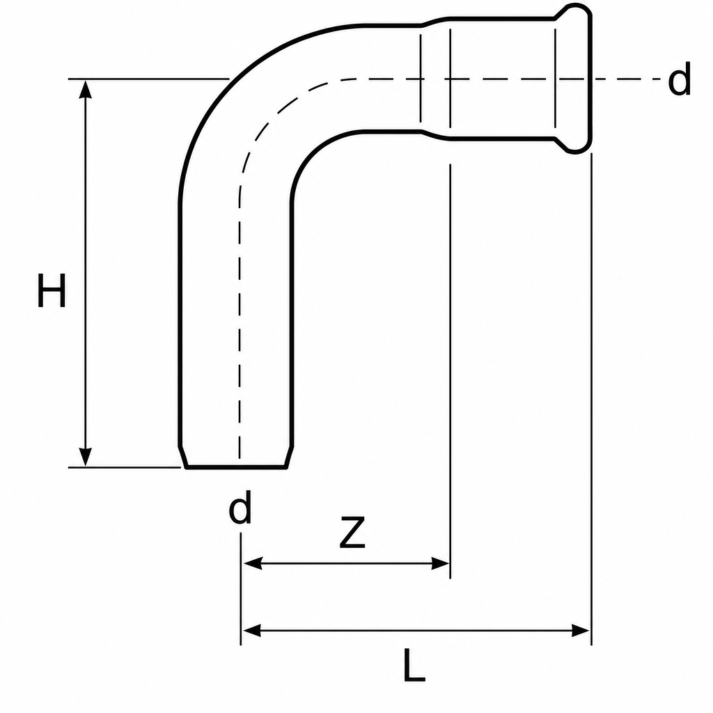 Bogen 90° I-A