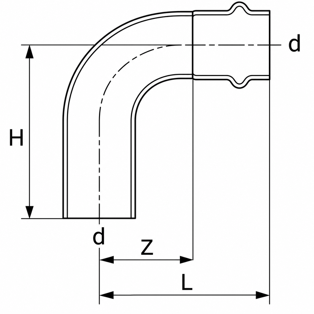 Bogen 90° I-A